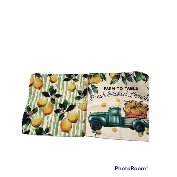 Set of two Lemon Motif pillow covers - Picture 1 of 3